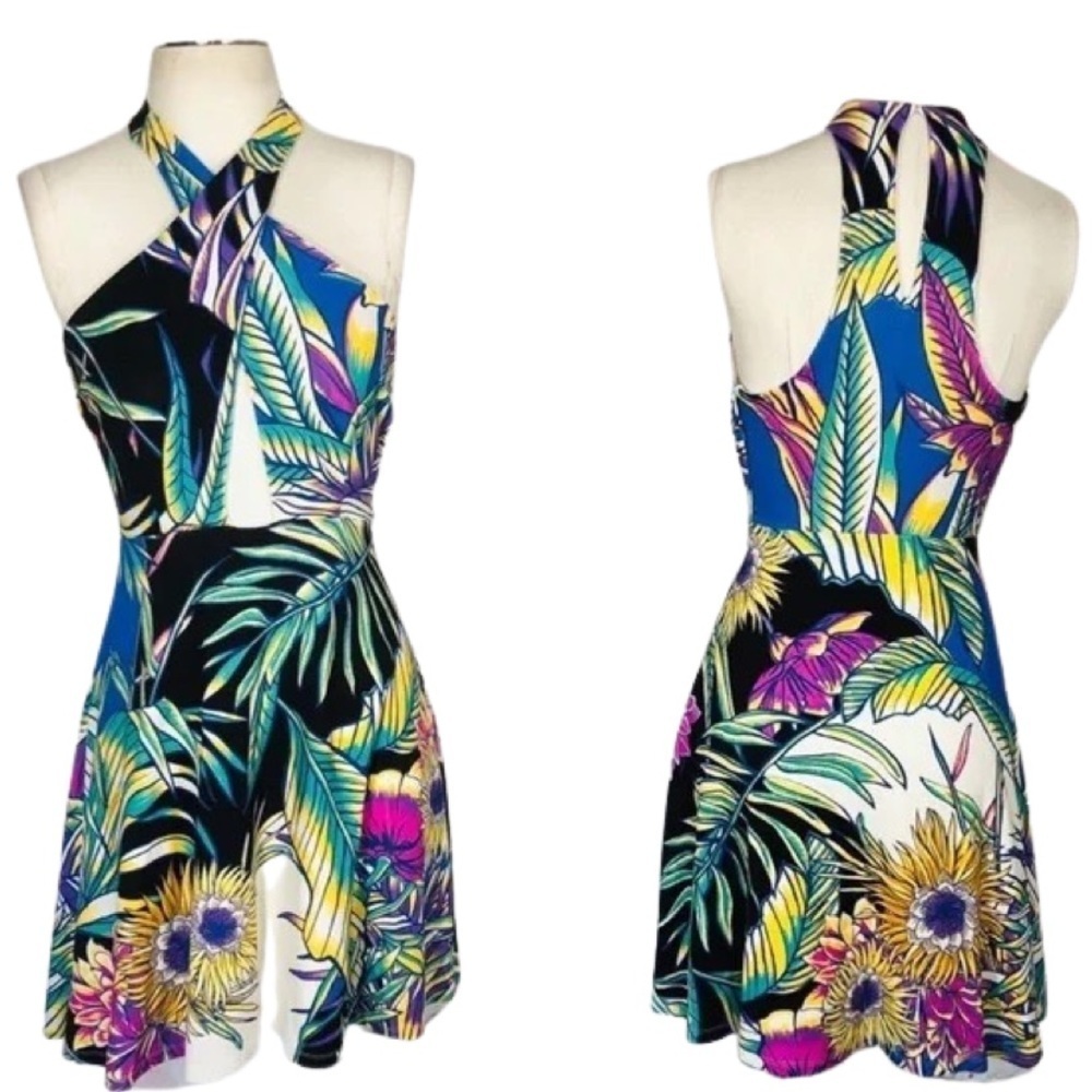 Mara Hoffman Viva Tropical Floral Halter Cross Front Dress (24)